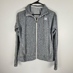 New Balance Track Jacket Grey Space Dye New Zipper Sports‎ Pockets Size Medium